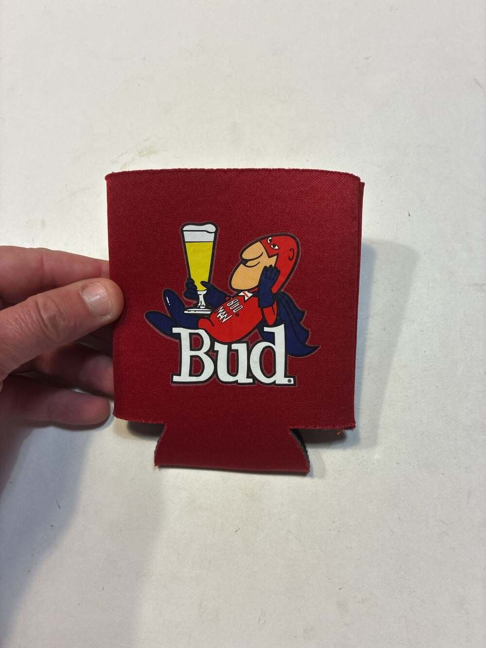 Vintage Budweiser Bud Man Beer STICKER Breweriana beer holder